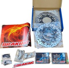 COPPIA DISCHI FRENO KIT MAGGIORATO ANTERIORE DX + SX BRAKING YAMAHA TMAX 530  2012 2014